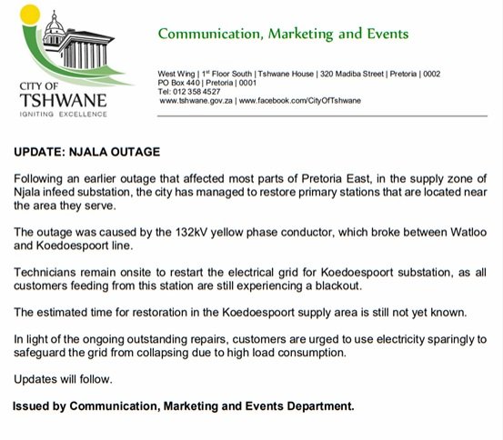 City of Tshwane tweet media