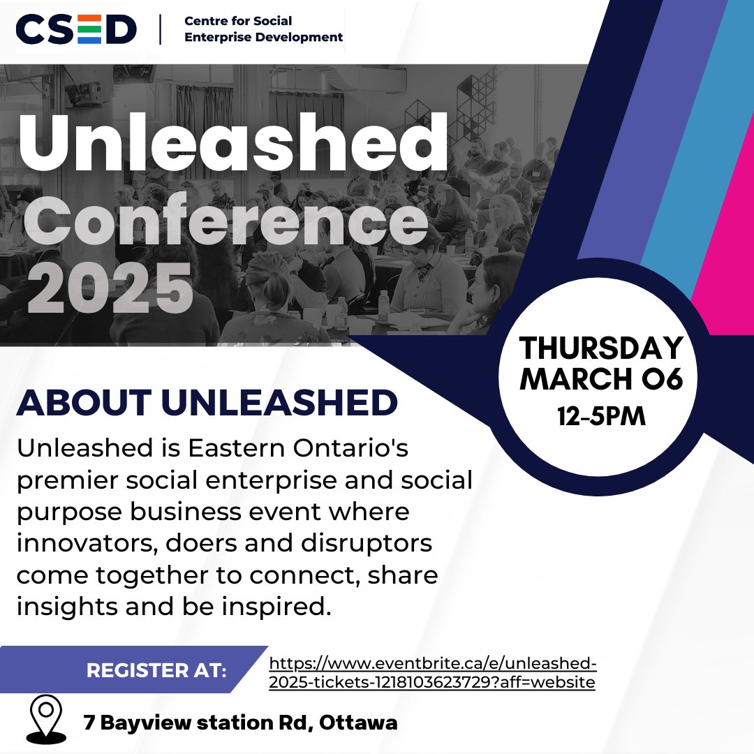 CSED Annual Conference: Unleashed 2025 is coming!

Join us on March 6th at Bayview Yards. This year's theme: Navigating the Future– Innovation and Opportunity in Uncertain Times! 🌍

Register now: eventbrite.ca/e/unleashed-20…