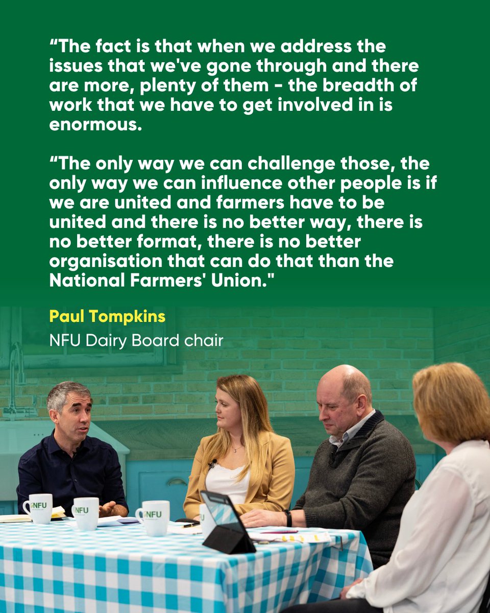 NFU members | The enormous potential of the dairy sector to thrive despite the headwinds it faced offered a running theme of positivity at the ‘Building a sustainable, profitable &amp; resilient dairy sector’ panel discussion at <a href="/NFU_Dairy/">NFU Dairy</a> fringe event👉ow.ly/tT0n50V4rtO
#NFU25