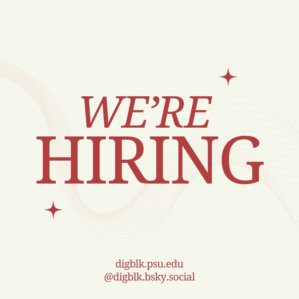 Back on here for a minute to say — we're hiring! 

The *CBDR Data Scientist* position is remote &amp; very broadly defined. Come collaborate on our archives &amp; AI projects! 

We're reviewing apps this month. Help spread the word?