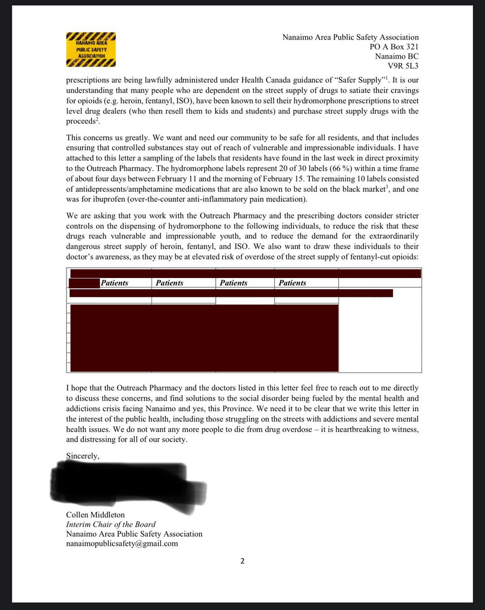 NanaimoNAPSA's tweet photo. This was the original letter sent from NAPSA to Island Health’s chief medical officer on Feb. 15, 2023. This was 6 weeks before the story was in the press. Two years we have been raising concerns. It has taken this long, and this much damage, for our government to listen. https://t.co/hE95Ewx2sL