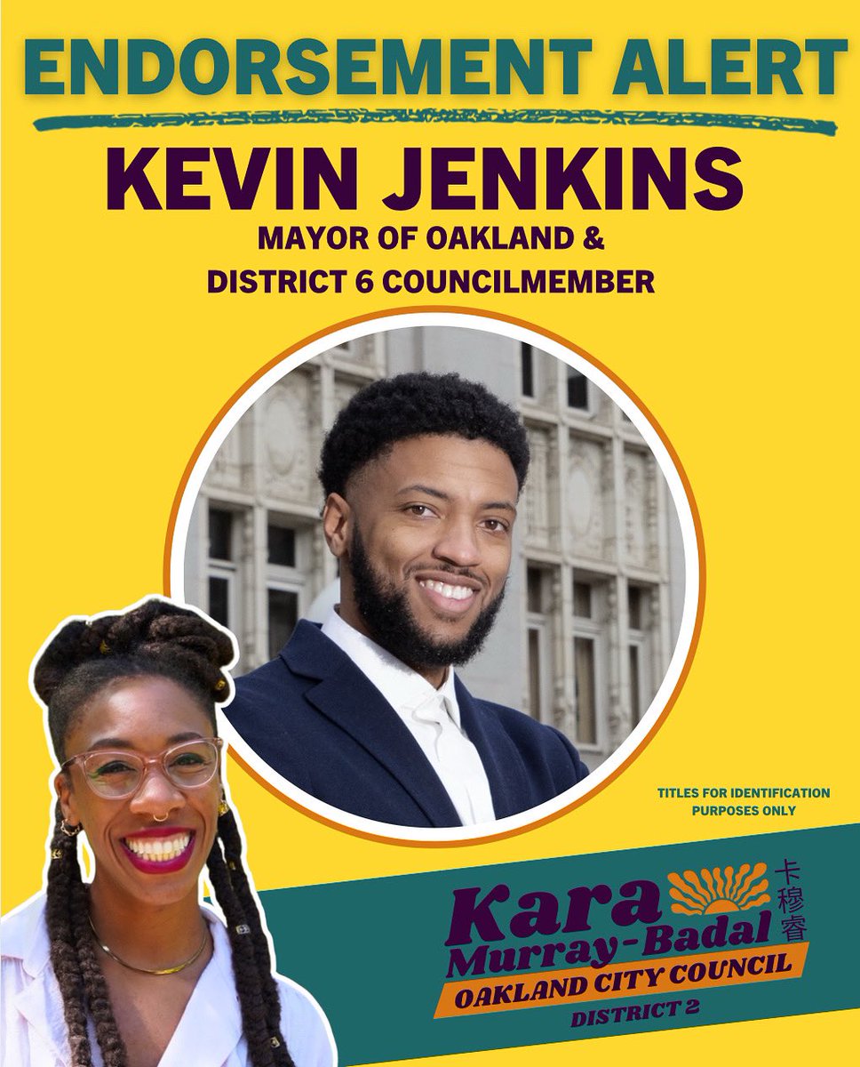 BREAKING: Attorney General Bonta and Acting Mayor Jenkins have endorsed! 

Thank you both so much for your leadership and dedication to our community. 

see the rest of my endorsement at kmb4oakland.com