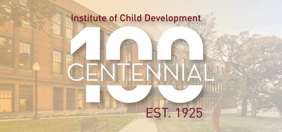 UMN_ICD's tweet image. We're thrilled to be celebrating 100 years of the Institute of Child Development this year! Check out our new Centennial web page to learn more about ICD's history, watch video interviews, and RSVP for our Centennial Celebration.
z.umn.edu/icd-centennial