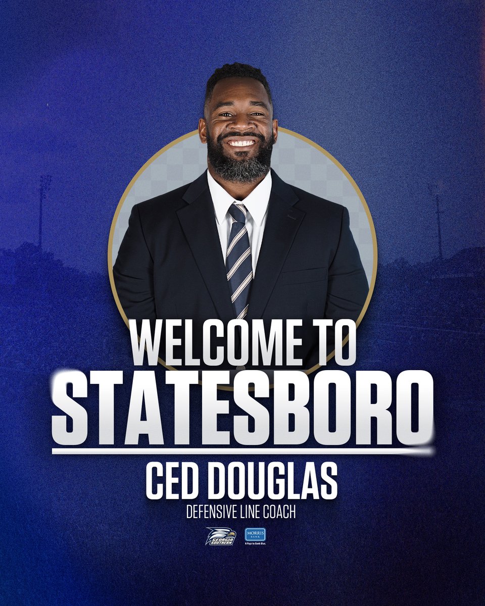 Georgia Southern Football (@gsathletics_fb) on Twitter photo Ced Douglas Named Defensive Line Coach of Eagles
📰 GSEagles.com/DLDouglas
#HailSouthern | <a href="/TheSamuraiCoach/">Cedric Douglas</a> Ced Douglas Named Defensive Line Coach of Eagles
📰 GSEagles.com/DLDouglas
#HailSouthern | <a href="/TheSamuraiCoach/">Cedric Douglas</a>