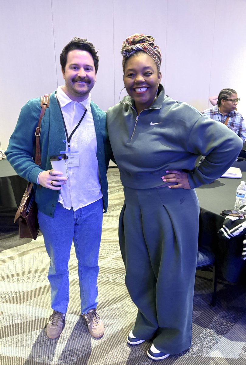 Great start to OCTELA 2025 listening and meeting the absolute GOAT in Mahogany Browne. Talk about inspiring and getting me re energized for the end of school year home stretch 🙌🏼