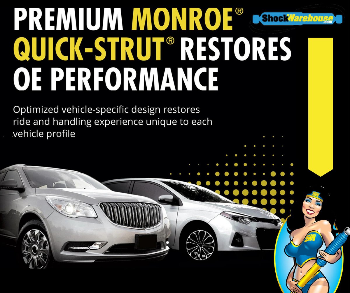 Shockwarehouse's tweet image. Restore Your Ride with Monroe® Quick-Strut®! 🔧
Get back that smooth OE performance with vehicle-specific struts designed to optimize your ride and handling experience! 🏁 
📞 1-800-245-7469 🌐 shockwarehouse.com
#Shockwarehouse #MonroeQuickStrut #CarPerformance