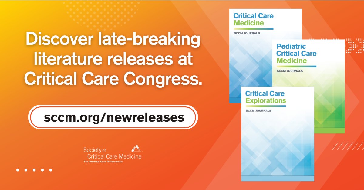 The latest critical care research is at #SCCM2025! Attend sessions on new journal articles, guidelines, and research to enhance your knowledge and practice. Get started here: sccm.org/newreleases 

#SCCM <a href="/SCCM/">SCCM</a>