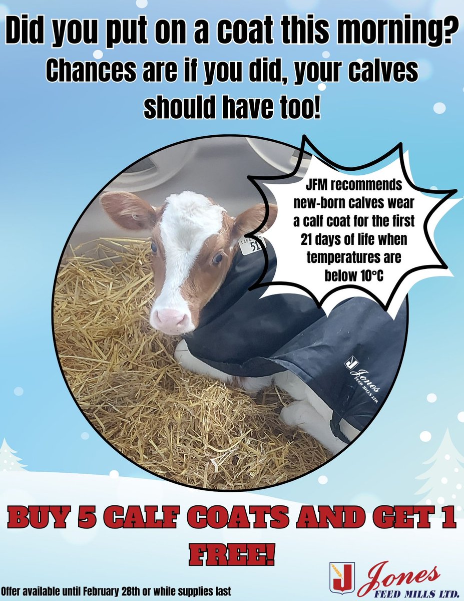 1 week left to save on calf coats! Promo ends Friday February 28th. #jfmcalves