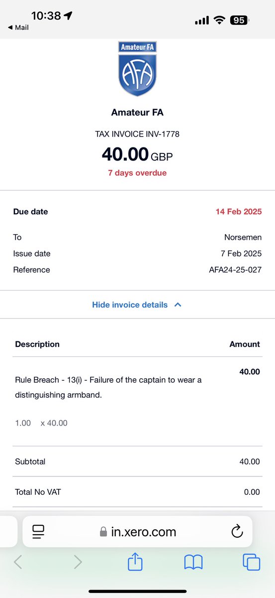 Words fail!

£12 match subs
£? travel
£? beer
£40 because your armband isn’t bright enough.

<a href="/FA/">The FA</a> <a href="/AmateurFA/">Amateur FA ⚽️</a> 

Out of touch!