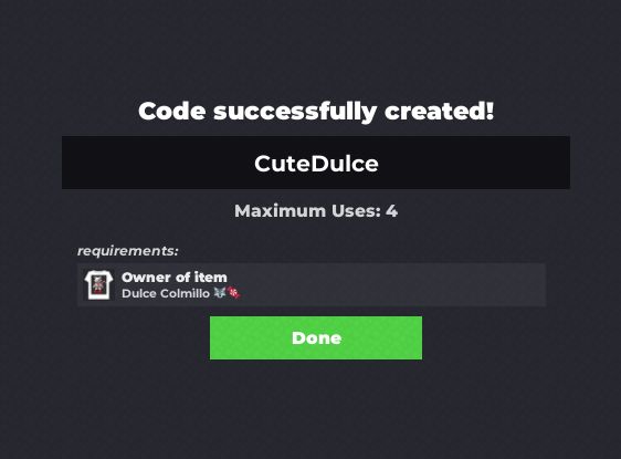 Code available 💞 

💕💖Code: CuteDulce