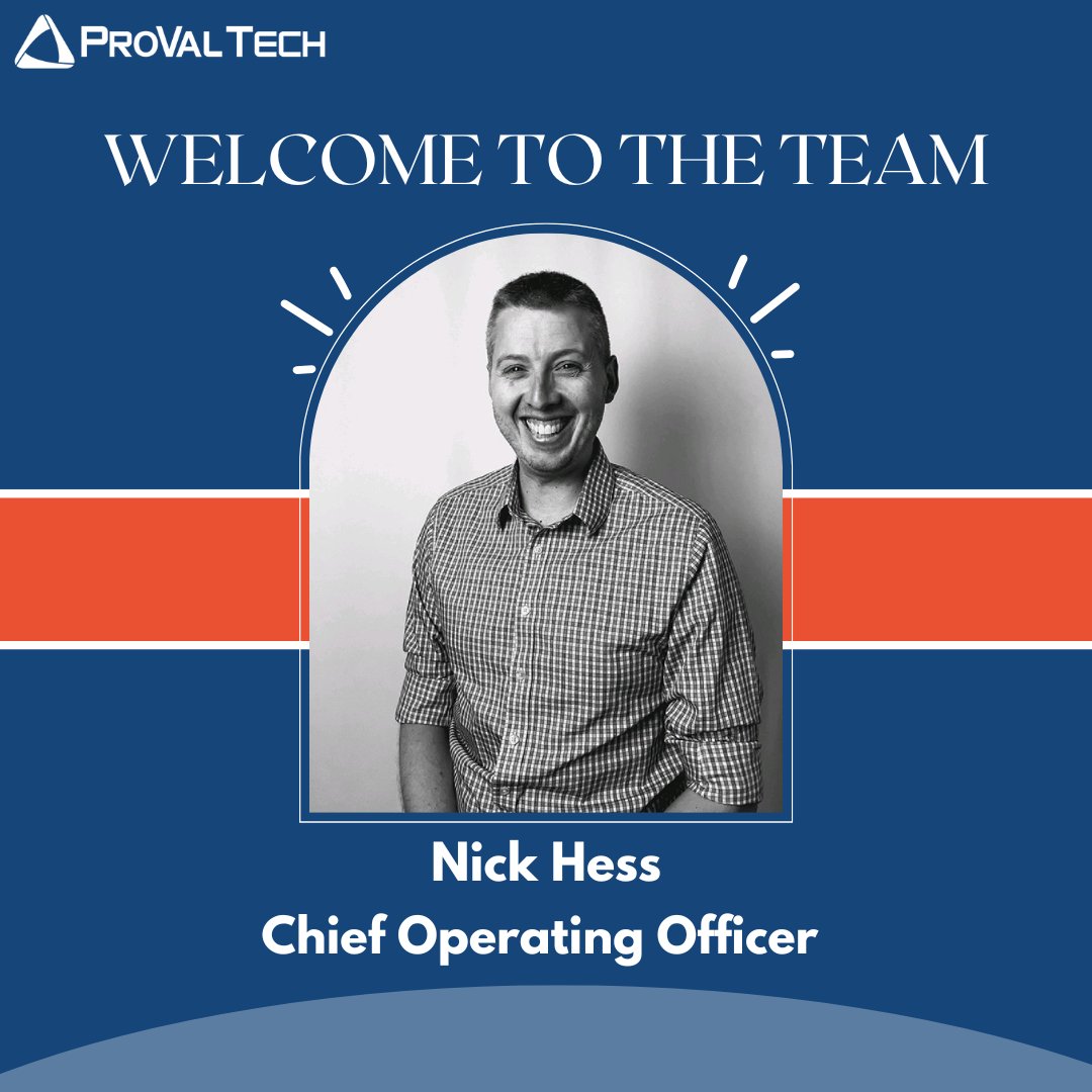 provaltech's tweet image. Exciting Announcement from ProVal Technologies!
 
We are pleased to announce the hiring of Nick Hess as the new Chief Operating Officer (COO) of ProVal Technologies. 
Please join us in welcoming Nick to the ProVal family!👏
#ProValTech #MSP #WelcomeToTheTeam