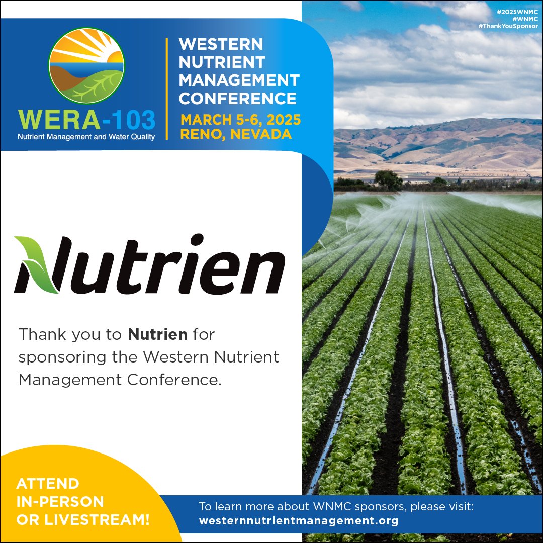 Thank you to Nutrien for sponsoring the Western Nutrient Management Conference. To learn more about WNMC sponsors, please visit: westernnutrientmanagement.org/Sponsors 
<a href="/NutrienLTD/">Nutrien</a>
#2025WNMC #WNMC #ThankYouSponsor