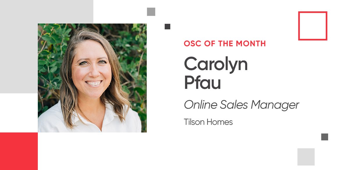 Congratulations to Carolyn Pfau, our OSC of the Month! 🎊Carolyn has worked at Tilson Homes for over five years. Find out more about her and her advice for others in the industry in our blog post:
ow.ly/LNLz50V3TsQ
#NewHomeSales​ #CustomerSpotlight​ #OSCOfTheMonth