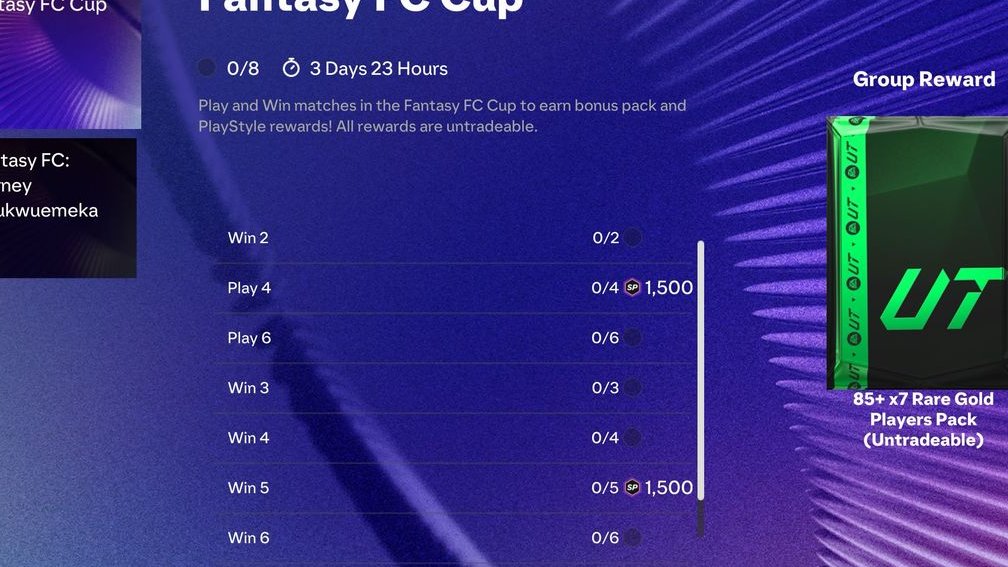 FutSheriff's tweet photo. 🚨Insane FREE Rewards on Fantasy FC CUP

✅85x 7 Pack
✅82x 7 Pack
✅85x 7 Pack
✅3000 SP
✅82x 10 Pack
✅83x 5 (X2) Pack
✅84x 4 Pack
✅Power Shot EVO

Just need to win some games✅ #FC25 https://t.co/tN6LH9y3Vt