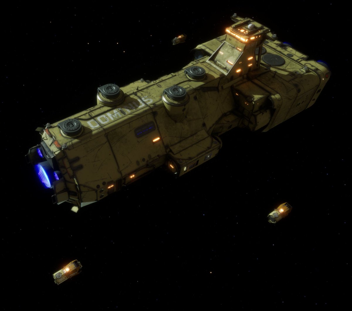 Size 6 Battleship next to some size 0 scouts. A few more fighter designs and a missile frigate coming next.

C-Beams on Steam