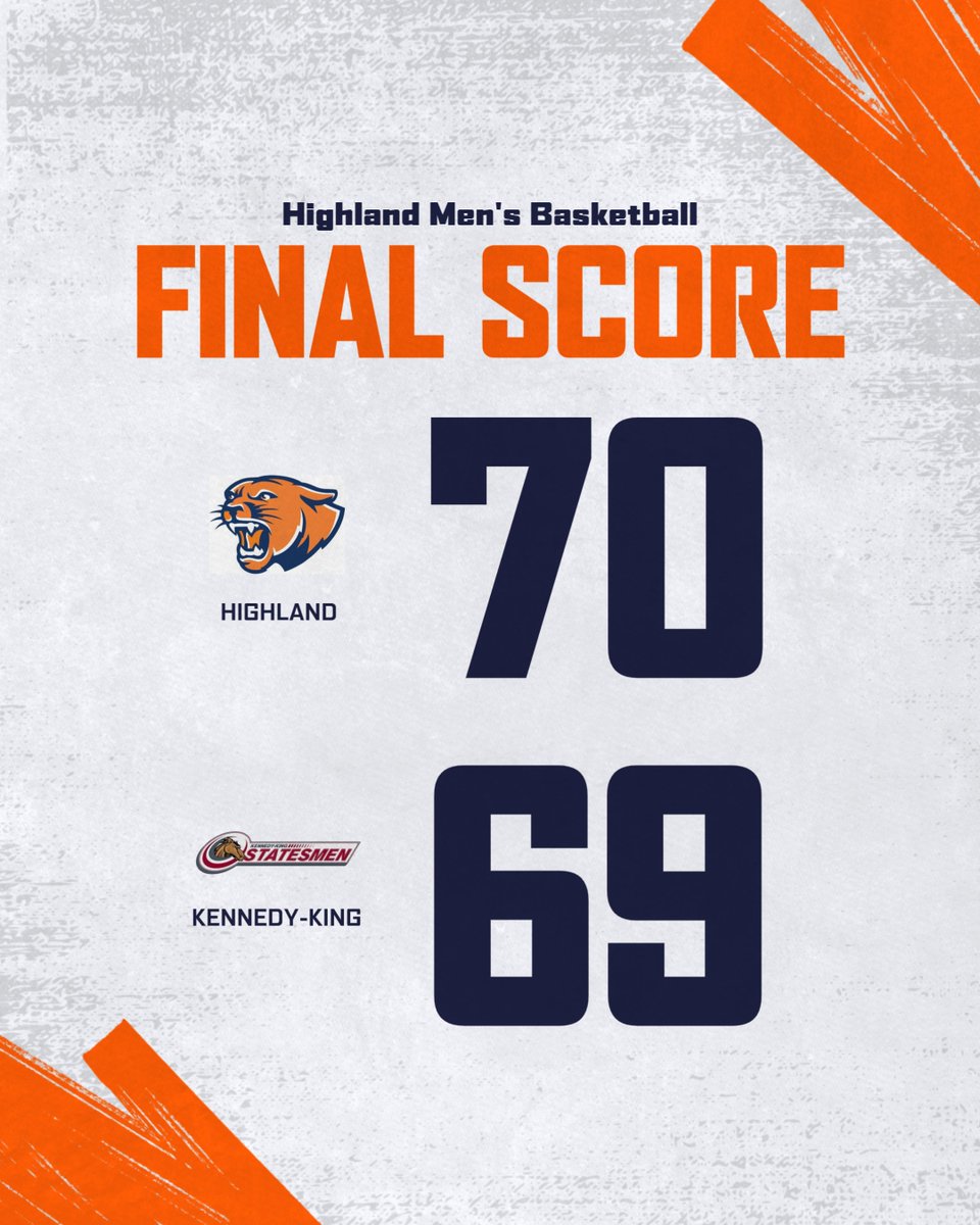 HighlandCougarsMBB (@highlandccmbb) on Twitter photo Highland comes back down double digits late to beat Region 4 opponent Kennedy King 70-69!
Jason Kimbrough(<a href="/Jjkimbro4/">Jason Kimbrough Jr.</a>) 24pts, 8rbs, 5 asts Adidas Davis(<a href="/DavisAdidas/">Adidas Davis</a>) 19pts, 6rbs, 2 asts
TJ Pangonas(<a href="/tjpangonas/">tj pangonas</a>) 16pts, 5 rbs
Alex Alfilisch(<a href="/AlexAltfillisch/">Alex Altfillisch</a>) 5 pts, 6rbs Highland comes back down double digits late to beat Region 4 opponent Kennedy King 70-69!
Jason Kimbrough(<a href="/Jjkimbro4/">Jason Kimbrough Jr.</a>) 24pts, 8rbs, 5 asts Adidas Davis(<a href="/DavisAdidas/">Adidas Davis</a>) 19pts, 6rbs, 2 asts
TJ Pangonas(<a href="/tjpangonas/">tj pangonas</a>) 16pts, 5 rbs
Alex Alfilisch(<a href="/AlexAltfillisch/">Alex Altfillisch</a>) 5 pts, 6rbs