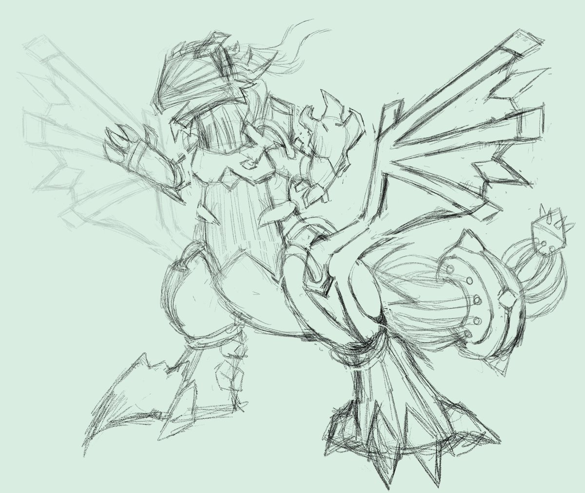 Getting close to done with the design of my fakemon regions final boss legendary. been looking for experienced fakemon designers to help with it. But it's looking like I'll just have to do the best I can on my own with this cus box art legendaries are too demanding of designs.
