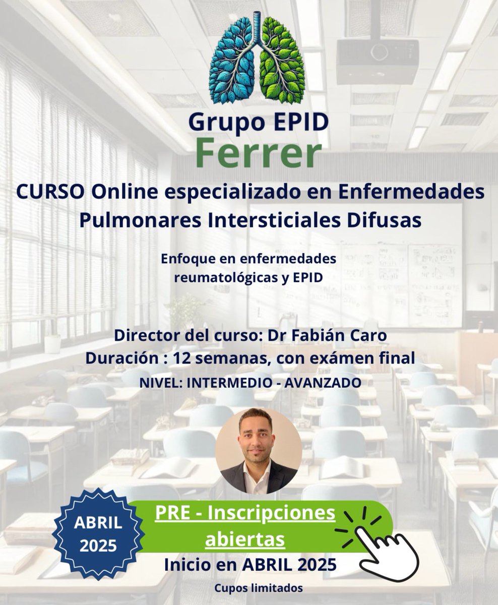 Te invitamos a participar del nuevo *CURSO AVANZADO EPID ONLINE* del Grupo EPID Ferrer
Imperdible!

🗓 *Fecha de inicio:* Abril 2025 
💻 *Modalidad:* 100% Online
epidferrer.com/wp-content/upl…
🔗 Pre Inscríbete ahora y asegura tu lugar! 

¡Compartilo y no te lo pierdas!