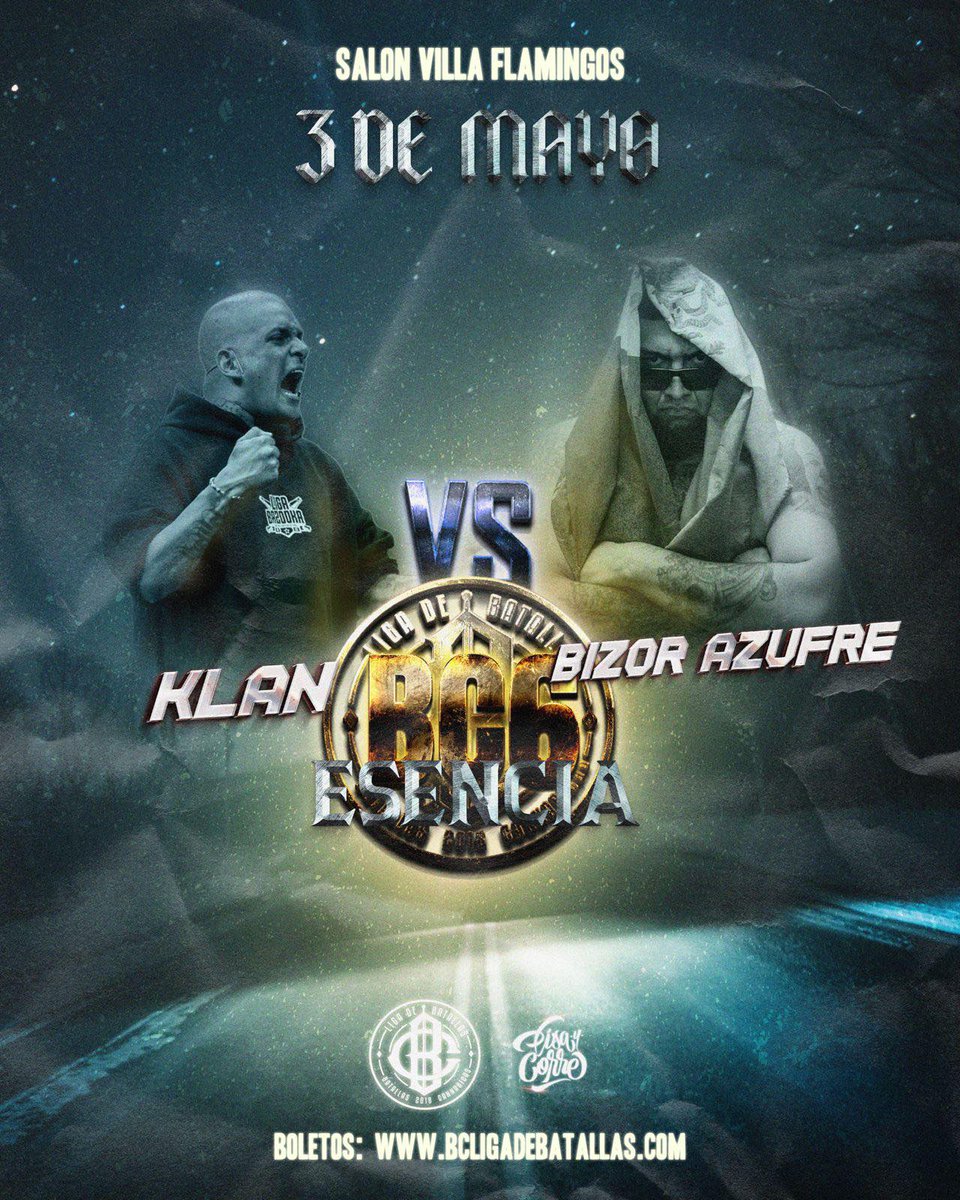 Será esta la batalla que ponga a #BizorAzufre en los ojos del público internacional de las batallas de rap?

O #Klan demostrará que su paso por los grandes escenarios y el dominio del público le dará la ventaja en esta nueva era de las escritas ???

Entradas y PPV disponibles