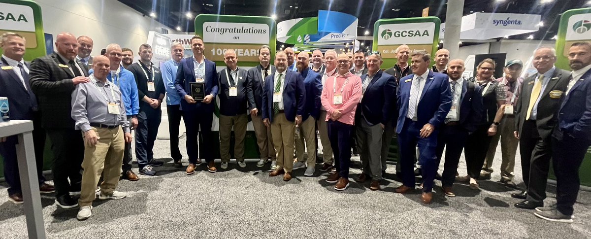 Let the celebrations begin! Thank you <a href="/GCSAA/">GCSAA</a> leadership for taking time to recognize #pagcs1925centennial during the trade show this month.
