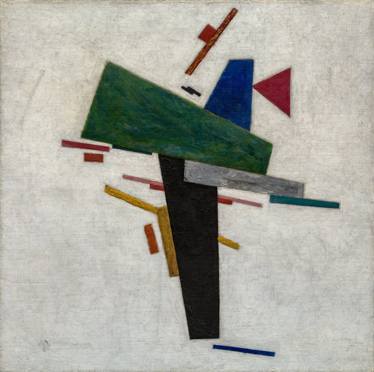 #HappyBirthday Kazimir Malevich🎂

Born on this day the painter and art theoretician #KazimirMalevich, pioneer of geometric abstract art and originator of the avant-garde Suprematist movement. 

From our collection his 'Untitled' 1916.

#PeggyGuggenheimCollection