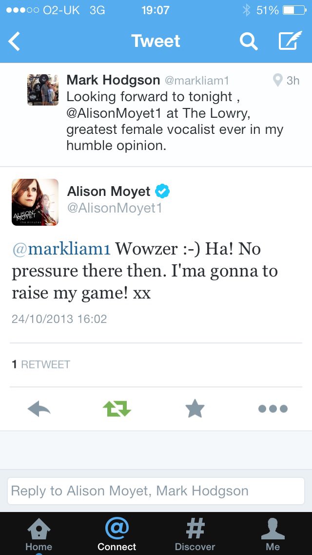 markliam1's tweet photo. @AlisonMoyet the only thing that has changed more than a decade on is the venue. Can’t wait x https://t.co/aXzhrTQPW5
