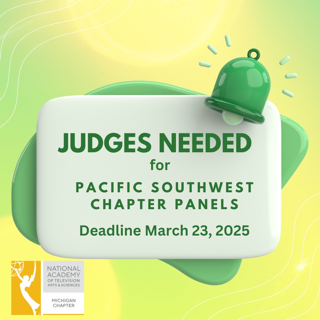 WE NEED JUDGES!

The success of the Emmy® Awards process depends on the willingness of qualified professionals to serve as judges. Peers in other NATAS Chapters are serving this Chapter's entrants. Nominees and recipients make the best judges!

Thank you for doing your part!