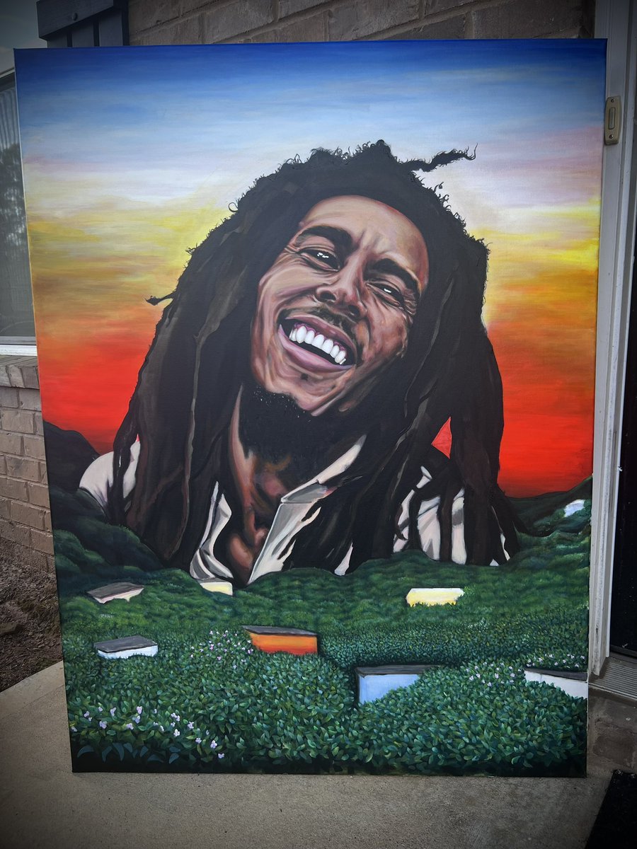 blacknhue's tweet photo. Adding more color to my 🌎 #artwork #bobmarley #acrylicpaintings #portrait #portraitart #ArtistsOnTwitter #ArtistOnX #artshare #onelove #art @ArtMutuals https://t.co/GpOuGr9YWF
