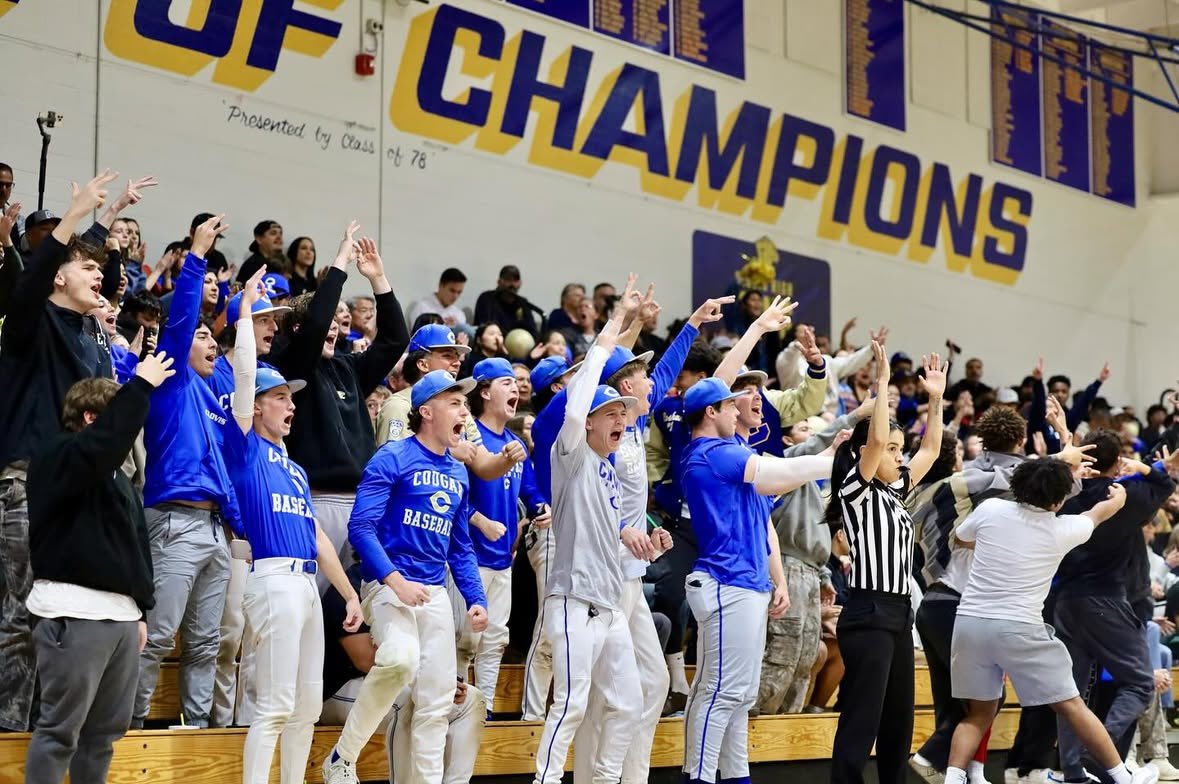 Eriq_Cervantes's tweet photo. The Cougars Varsity baseball team showed up strong to support the girls’ varsity basketball team in their playoff battle last night! The energy was electric, and the support was loud—what a game!
📸: @mediabyjulieh (Instagram)
#CougarPride #TheOriginal #ClovisHighBaseball #ClovisBaseball