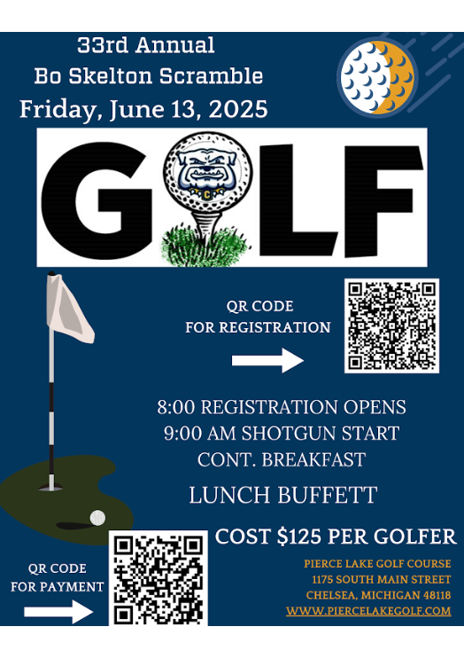 ChelseaBoosters's tweet photo. Registration now open for the 33rd Annual Bo Skelton Golf Outing benefitting the Chelsea Athletic Boosters! https://t.co/qxGwZxGstz