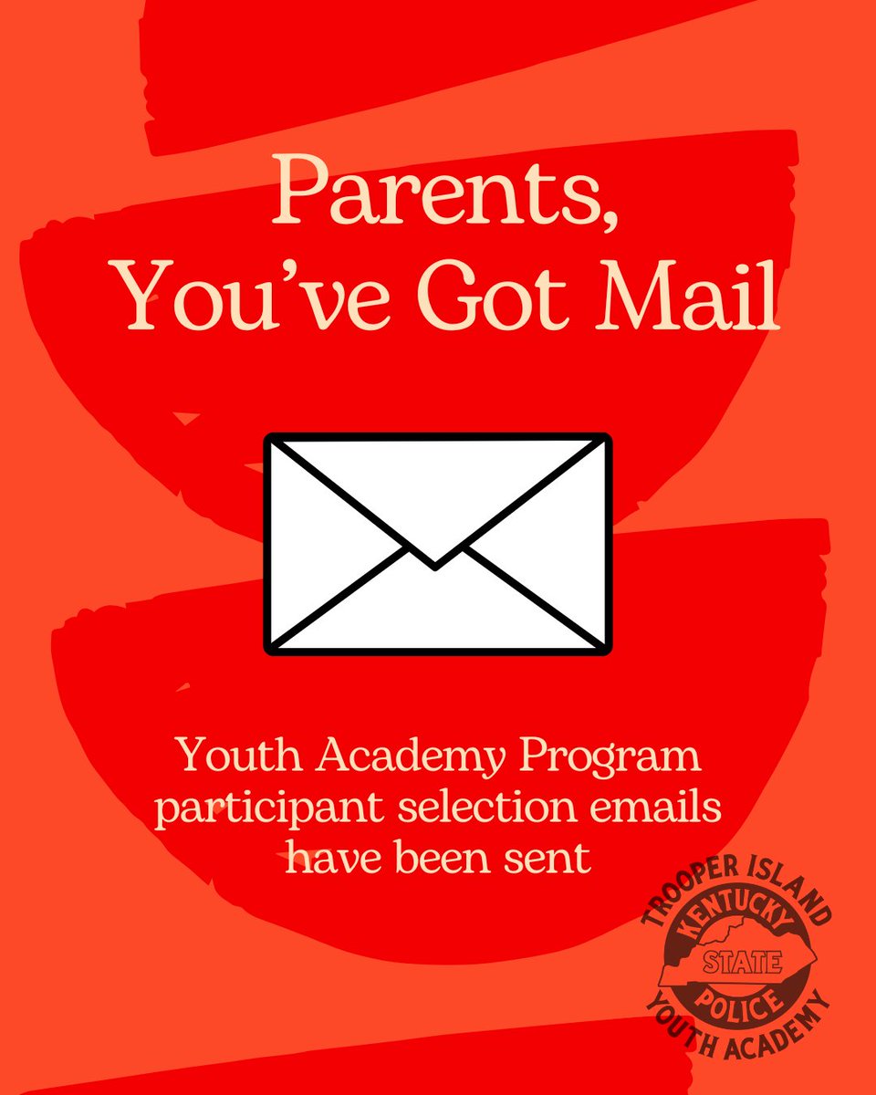 Trooper Island Camp (@trooperisland) on Twitter photo Parents, check your emails! If you submitted an application for your child to participate in this year’s <a href="/kystatepolice/">KY State Police</a> Youth Academy Program, you should receive confirmation if your child has been selected by the end of the day. Parents, check your emails! If you submitted an application for your child to participate in this year’s <a href="/kystatepolice/">KY State Police</a> Youth Academy Program, you should receive confirmation if your child has been selected by the end of the day.