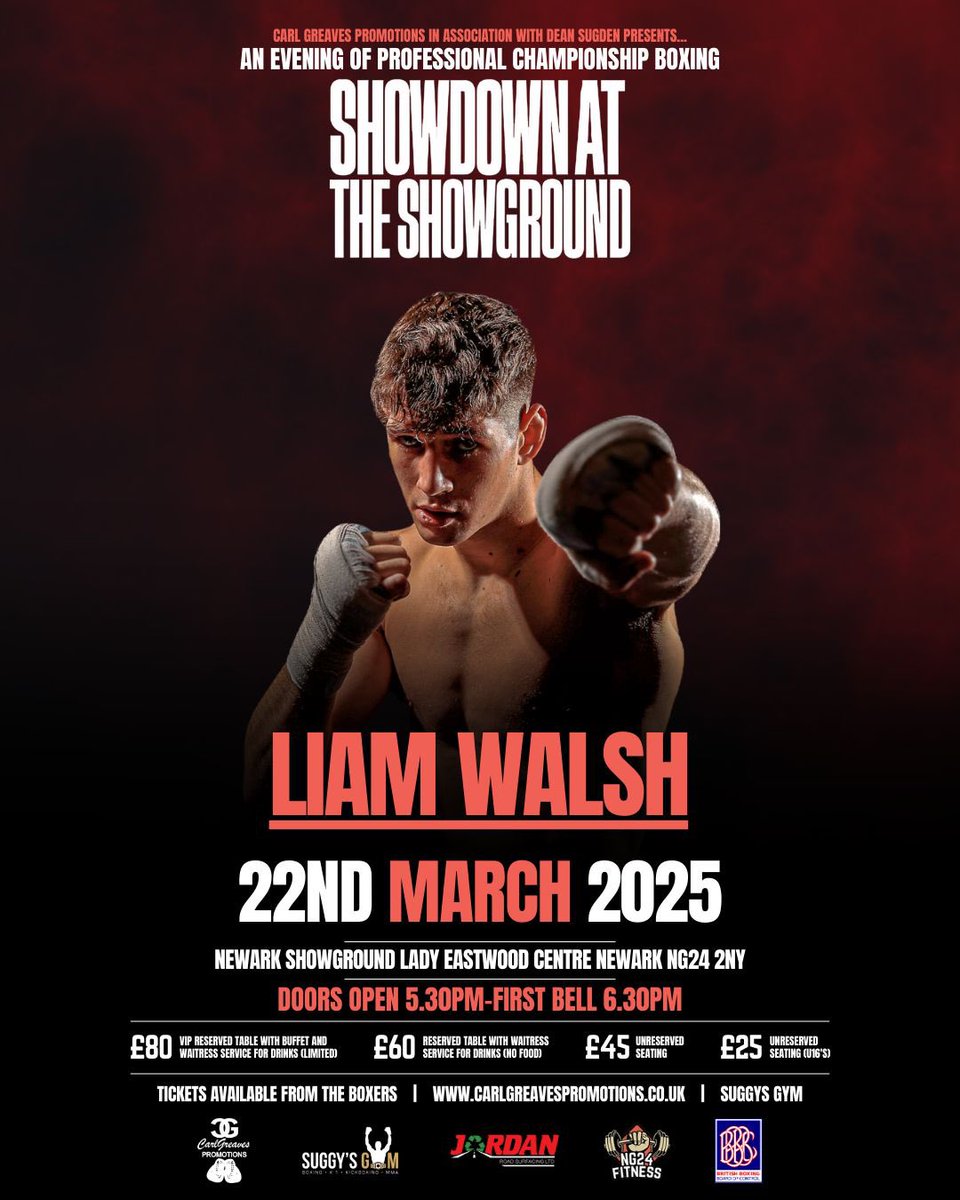 🚨FIGHT NEWS 🚨

I’m happy to be announcing my first fight of 2025, will be on <a href="/CarlGreavesPro/">Carl Greaves</a> card in Newark at the show ground! 

Tickets are 
£25
£45
£60
£80 
Get onto me before there gone as they won’t last long! 

Huge thanks to my team, always!
LW | THE KINGDOM KID