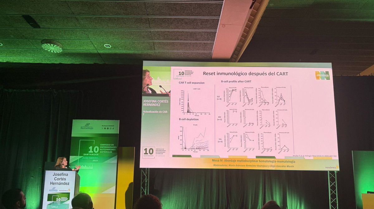 #simposioEAS25 Magnífica ponència de la Dra. Cortés #lupus parlant sobre la seva experiència amb la teràpia CAR-T