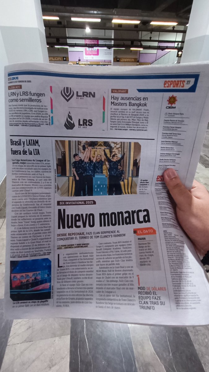 VIERNES DE ESPORTS EN <a href="/estoenlinea/">Esto en Línea</a> 🗞️

🟣FaZe Clan remonta el #SixInvitational 2025
🟡Brasil y LATAM quedan fuera en #LTA 
🟣LRN y LRS tienen nuevo hogar
🟡Fnatic realiza cambios tras quedar fuera del Masters Bangkok 

¿Qué competencia verás este fin de semana? 👀