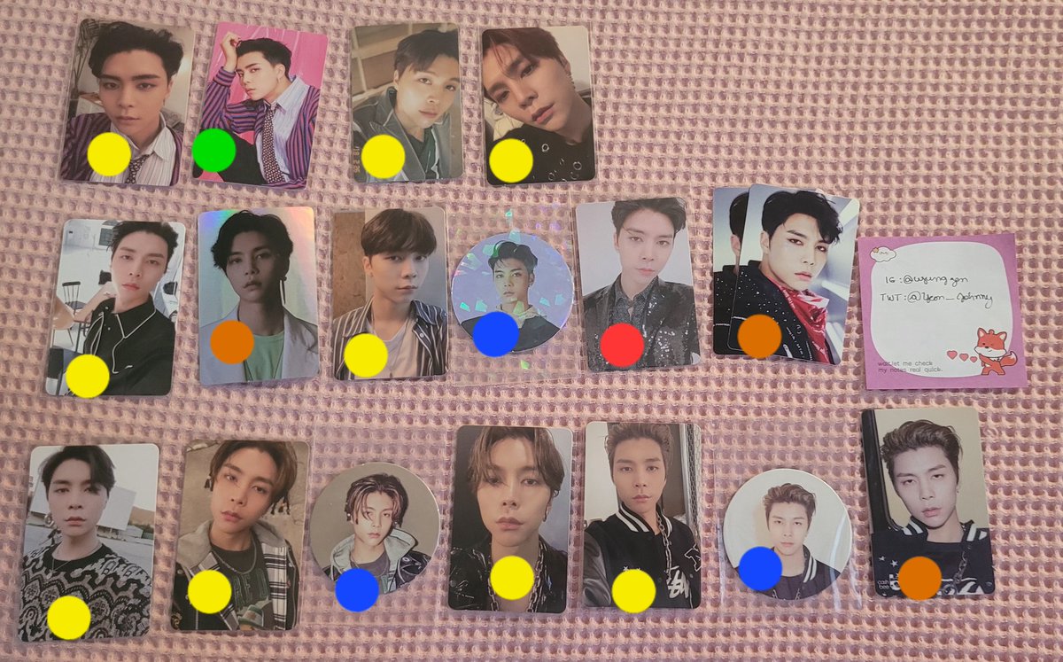 Yeon_Johnny's tweet photo. *VENDO/VENDA URGENTE 🚨* 
DROP JOHNNY NCT 127

•  Valores na tabela + frete
• Não é CEG
• Feedbacks no insta @/ujungzen
• Não reservo
• Fotos e vídeo no PV 
• Pagamento por pix
 
Tabela:
🔴 50
🟠 30
🟡 25 
🟢 15
🔵 8 https://t.co/obf63jQEc3