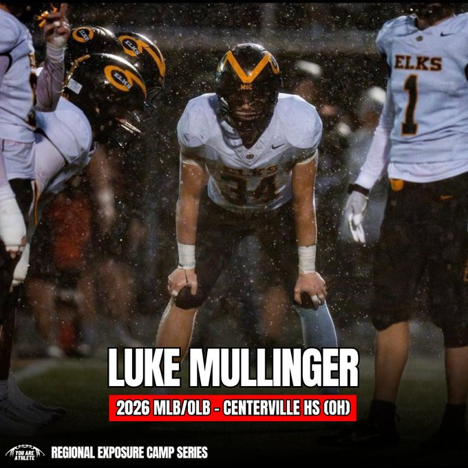 Luke Mullinger C/O 2026, LB (@mullinger_luke) on Twitter photo Excited to compete at the YAA Regional Exposure Camp in Columbus on 3/29!
<a href="/youareathlete/">You Are Athlete</a> <a href="/ShockDoctor/">Shock Doctor</a> <a href="/RoadToHouston/">All-American Showcase</a> <a href="/chselksfootball/">Centerville Football</a> <a href="/JohnPuck4/">John Puckett 🏈</a> <a href="/gobigrecruiting/">Go Big Recruiting</a> <a href="/PrepRedzoneOH/">Prep Redzone Ohio</a> <a href="/JaredLuginbill/">Jared Luginbill</a> <a href="/Bryan_Ault/">Bryan Ault - Midwest Scout</a> Excited to compete at the YAA Regional Exposure Camp in Columbus on 3/29!
<a href="/youareathlete/">You Are Athlete</a> <a href="/ShockDoctor/">Shock Doctor</a> <a href="/RoadToHouston/">All-American Showcase</a> <a href="/chselksfootball/">Centerville Football</a> <a href="/JohnPuck4/">John Puckett 🏈</a> <a href="/gobigrecruiting/">Go Big Recruiting</a> <a href="/PrepRedzoneOH/">Prep Redzone Ohio</a> <a href="/JaredLuginbill/">Jared Luginbill</a> <a href="/Bryan_Ault/">Bryan Ault - Midwest Scout</a>