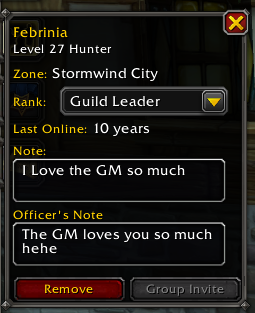 darkrosslol's tweet photo. Blizzard just gave me access to my dad's WoW account. I'm going through his old guild and the notes him and my mom set for each other almost made me cry https://t.co/gKOudO0Tap