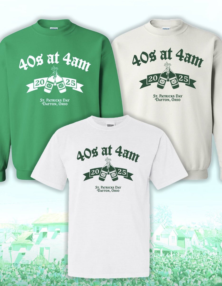 daytonchicks's tweet photo. 🍻🍀40S AT 4AM MERCH🍀🍻

VISIT THE LINK THE SHOP!

https://t.co/fybCR2xnXC https://t.co/Pdd2a1Tsym
