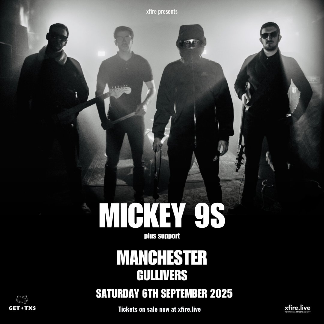 MANCHESTER! <a href="/Mickey9s/">Mickey 9s</a> ⚡️ are playing <a href="/gulliverspub/">Gullivers</a> on Saturday 6th September with <a href="/xfirepresents/">xfire.live</a>

🎟 get-txs.com/event/mickey-9…

☀️23 Music Management.