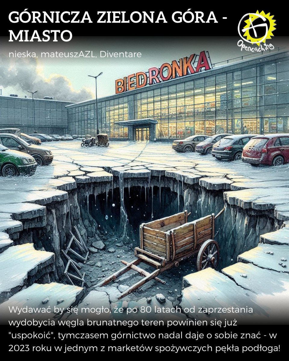 Opencaching1's tweet image. Wydawać by się mogło, że po 80 latach od zaprzestania wydobycia węgla brunatnego teren powinien się już "uspokoić", tymczasem górnictwo nadal daje o sobie znać - w 2023 roku w jednym z marketów spożywczych pękła podłoga!
opencaching.pl/powerTrail.php…
#geocaching #OCPL #lubuskie