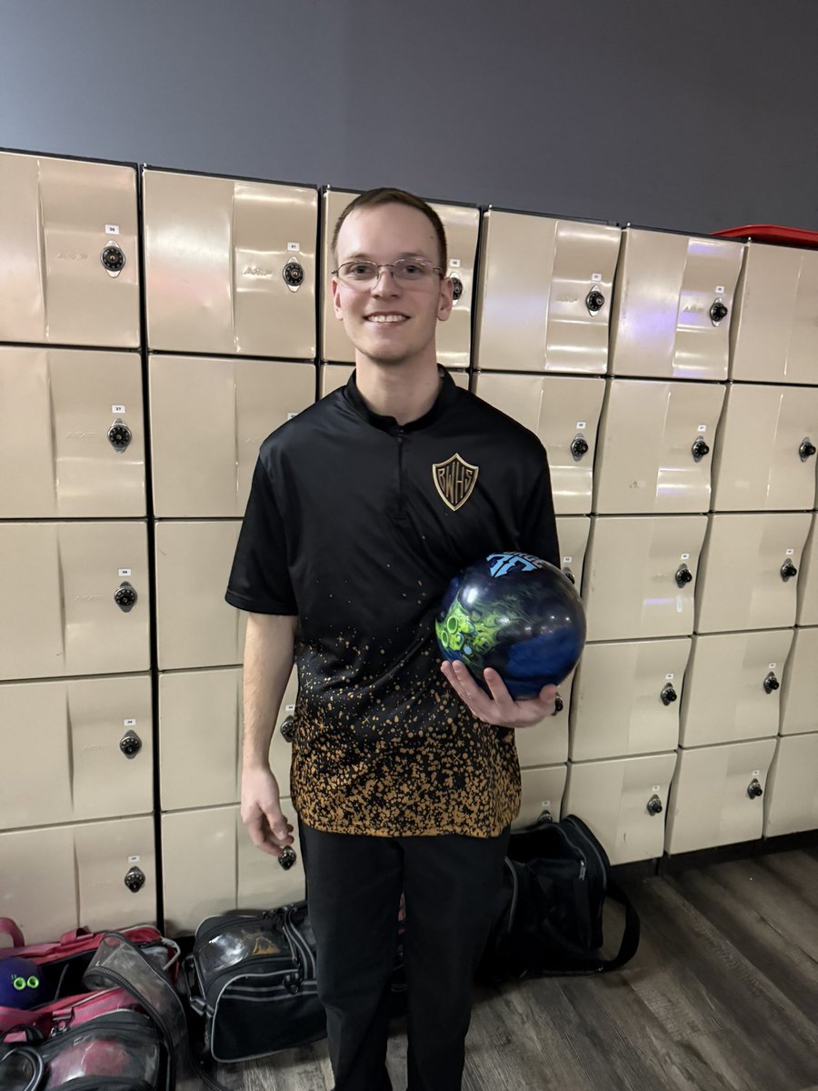 And the excitement continues! Nick M just bowled a 267 to give him a 647 series. We’ll find out tomorrow if that’s good enough to advance to Districts!