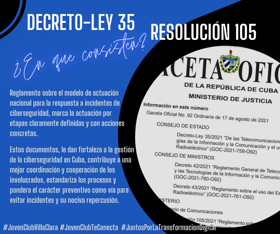 NeryNGonzlezGa1's tweet image. Registra los incidentes de #Ciberseguridad en la #OSRI es tu responsabilidad como entidad @gobhabana
