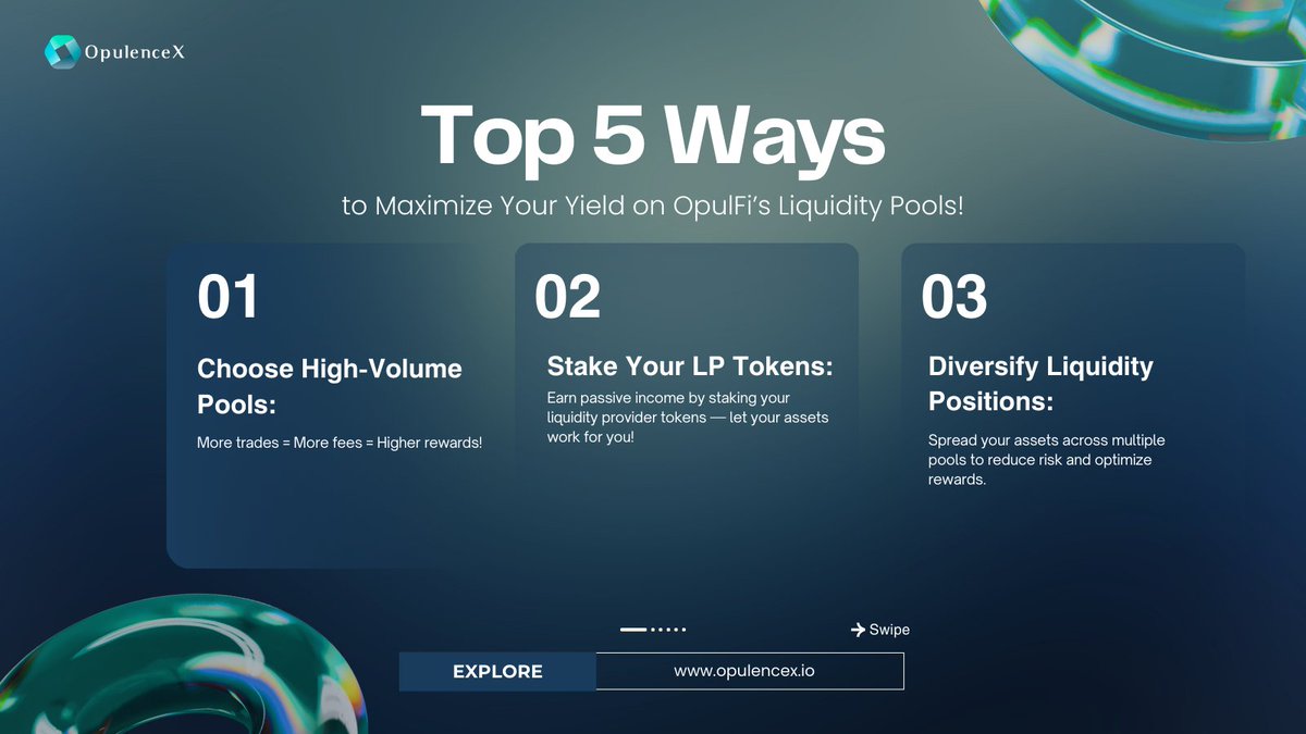 _OpulenceX's tweet image. Unlock explosive returns with OpulFarm Yield Farming Pool powered by XRP Ledger💸
Learn these secrets to maximizing " YIELD" like a pro⬇️ 
opulfi.opulencex.io/opulfarming/gu…
Elevate your DeFi mastery &amp;amp; supercharge your earnings with these 5 expert's strategies🦾