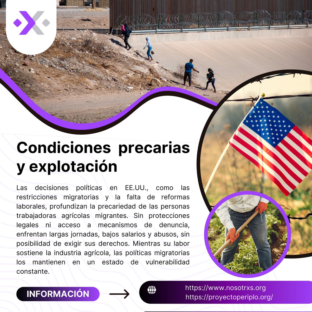 #Jornaleros #Migrantes <a href="/ProyectoPeriplo/">Periplo</a>

Las personas jornaleras agrícolas migrantes en Estados Unidos viven con miedo constante debido a la amenaza de la deportación y la violencia que pueden enfrentar tanto en sus trabajos como en sus comunidades.