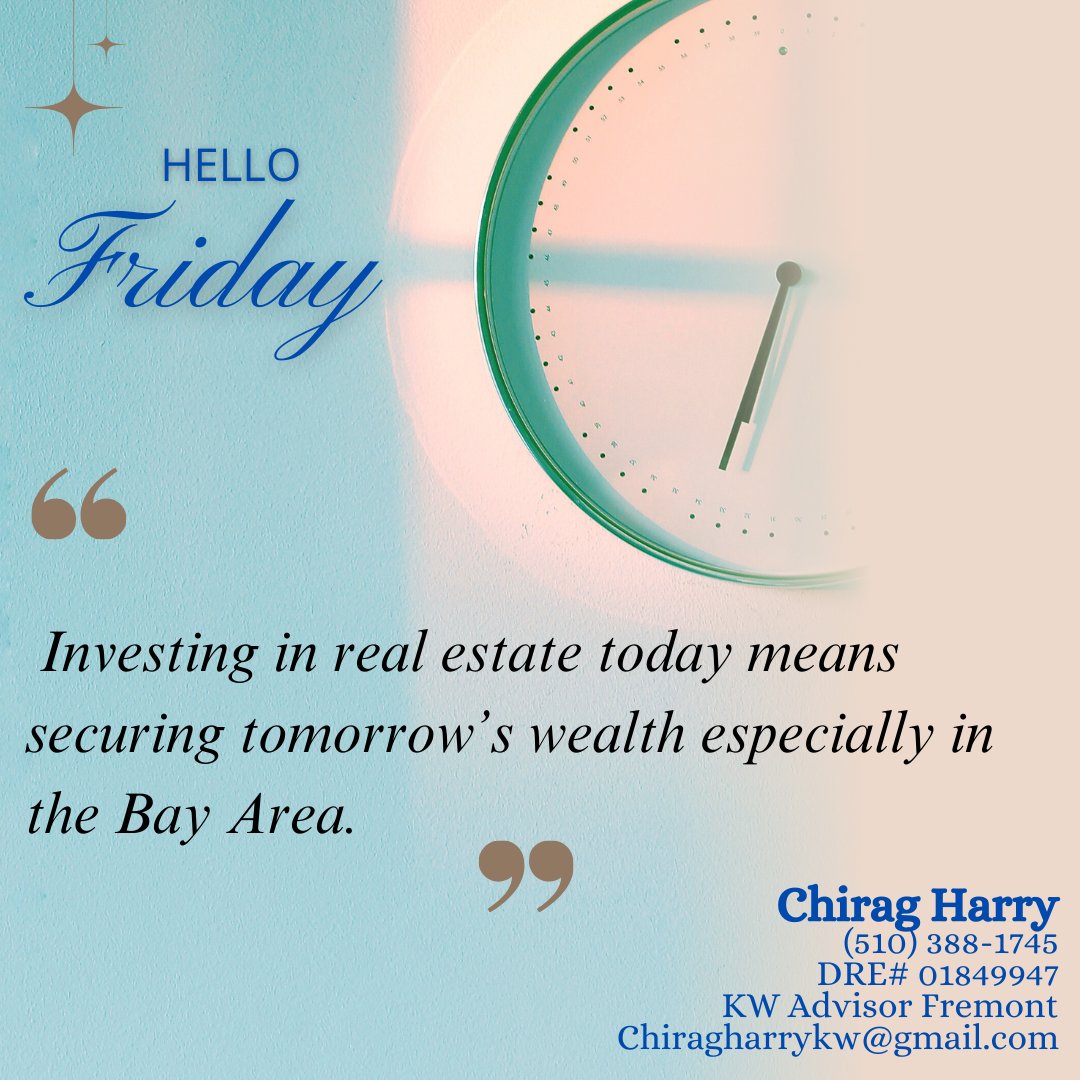 ChiragHarry's tweet photo. #happyfridayeveryone

Are you thinking about investing in the Bay Area market? 
With high demand and long-term appreciation, this region remains a hot spot for savvy investors. 

Let’s talk strategy! DM me

#bayarearealestate #investing #realtorlife https://t.co/YYndatHitt