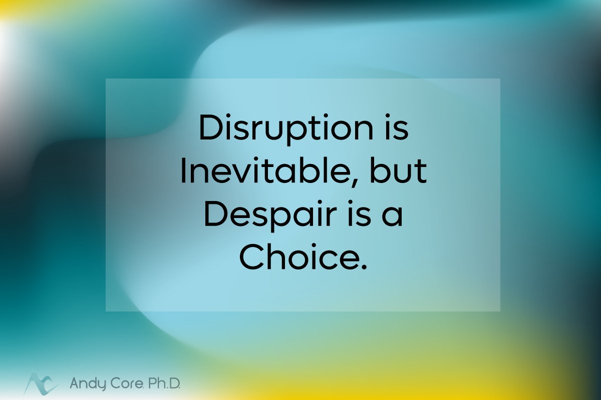 andycore's tweet image. Let's be real - today's world is more uncertain, disrupted, and negative than most of us have ever experienced. Yet... We get to decide what happens next. For today, I say let's top fighting the chaos and start asking: "What door just opened?" Optimism a strategy. 
#Resilience