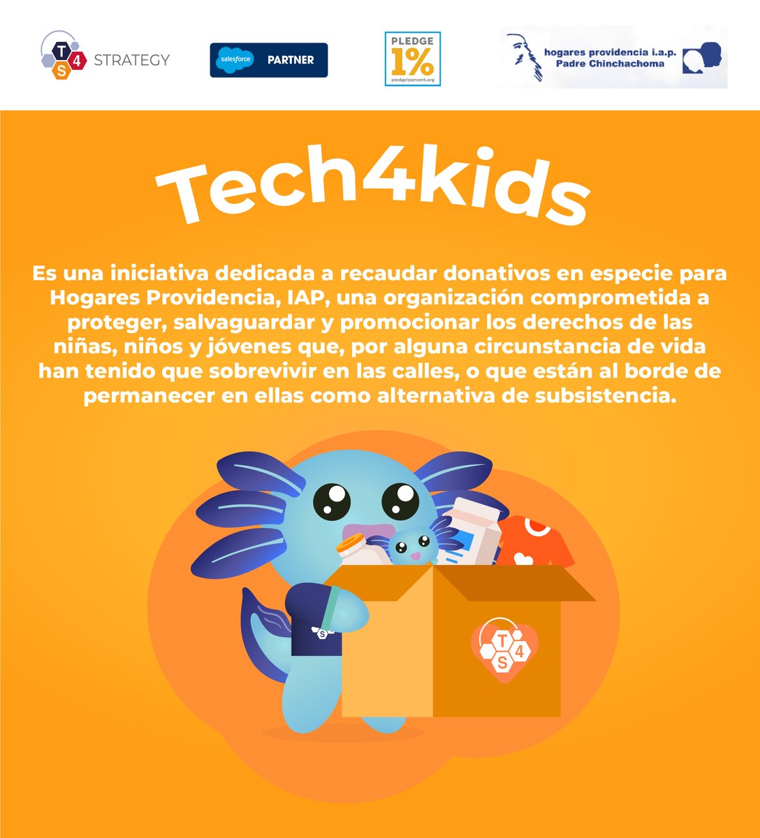 Ts4Strategy's tweet image. Seguimos trabajando por un futuro mejor y comprometidos con @PledgeOne 🌟. Através de la iniciativa #Tech4Kids apoyamos a niñas, niños y jóvenes en situación de calle para brindarles nuevas oportunidades para un futuro lleno de posibilidades✨
 #ResponsabilidadCorporativa