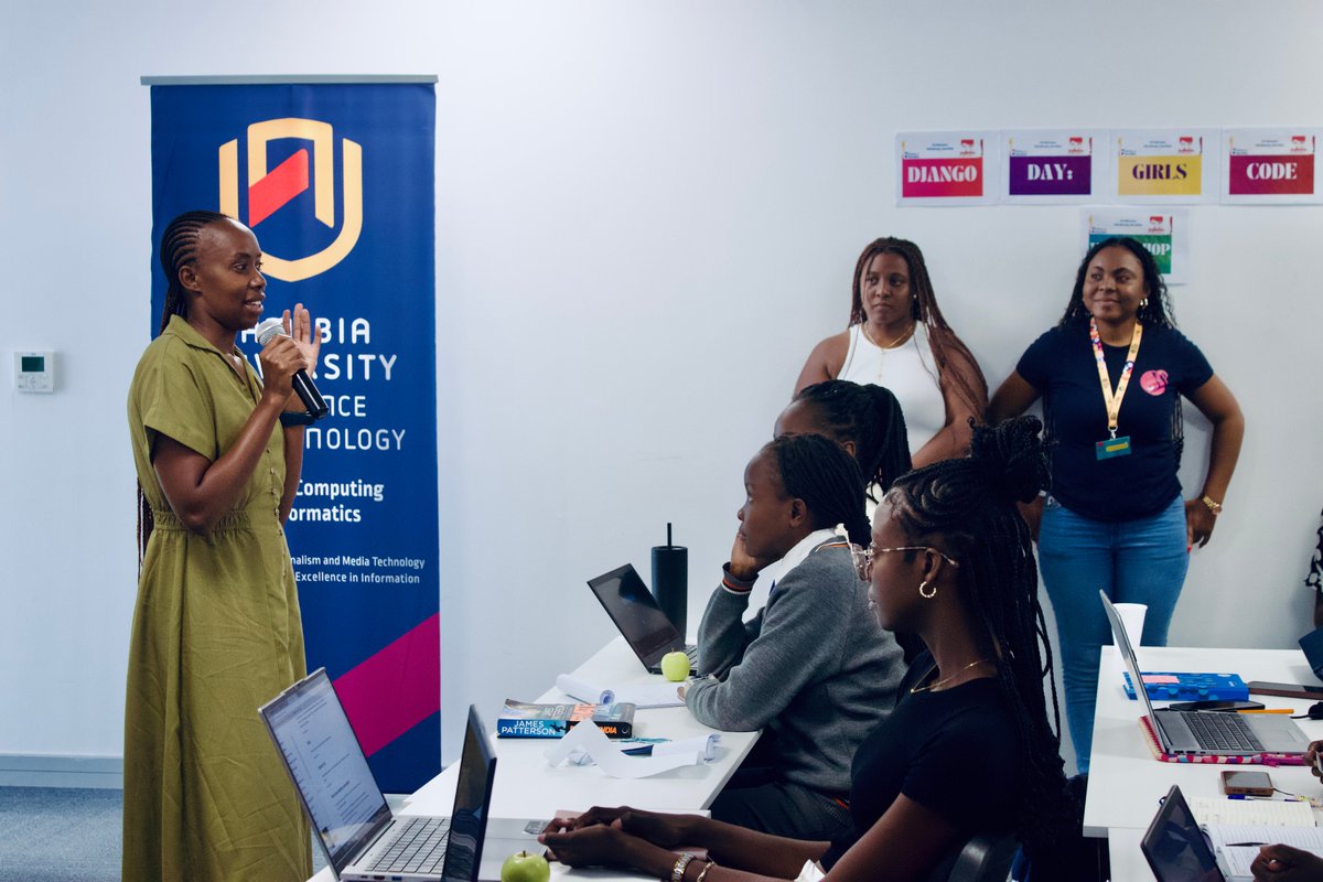 PyConNA's tweet image. Prof. Irja Shaanika of @NUST_Namibia  motivated participants at Django Day on how women should participate in tech events and careers, emphasizing the importance of involvement from a young age to help reduce the gender gap in technology.