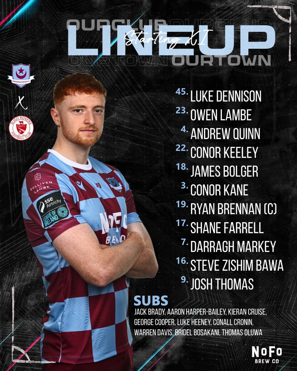 League | Drogheda United Starting XI vs Sligo Rovers 

🟣🔵 #WeAreDrogs | #OurTownOurClub