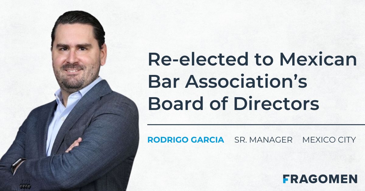 Fragomen (@fragomen) on Twitter photo Senior Manager Rodrigo Garcia is re-elected to the <a href="/BMA_Abogados/">Barra Mexicana, Colegio de Abogados A.C.</a> Board of Directors for the 2025-2027 term, renewing Fragomen’s commitment to advancing shared goals and building strong relationships within the #legal community. Learn more: bit.ly/3Qv47DQ #MexicoCity Senior Manager Rodrigo Garcia is re-elected to the <a href="/BMA_Abogados/">Barra Mexicana, Colegio de Abogados A.C.</a> Board of Directors for the 2025-2027 term, renewing Fragomen’s commitment to advancing shared goals and building strong relationships within the #legal community. Learn more: bit.ly/3Qv47DQ #MexicoCity